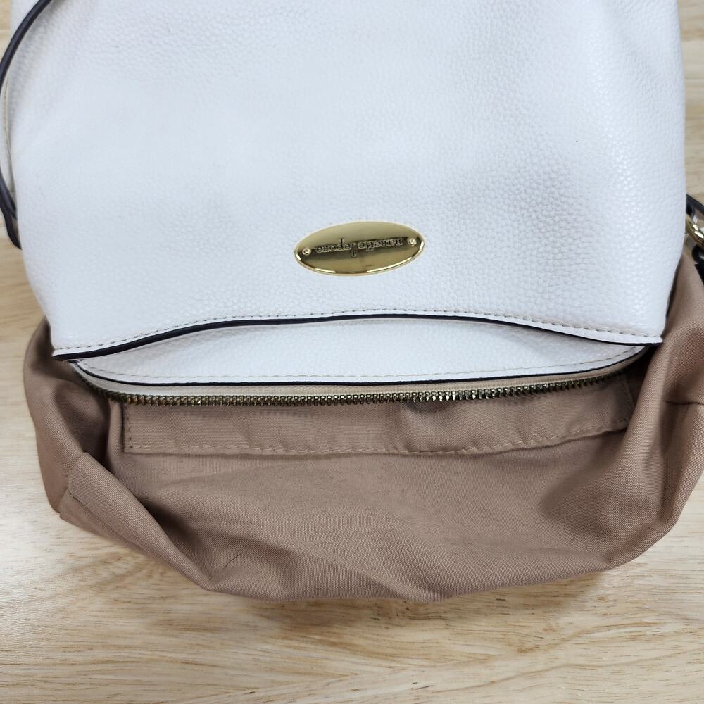 Nanette Lepore White Faux Leather Crossbody Quiet Luxury Bag Pebbled Purse 10x7 - Picture 11 of 16